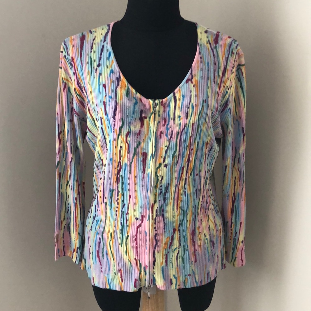 Metric vintage double full zip 3/4 sleeve